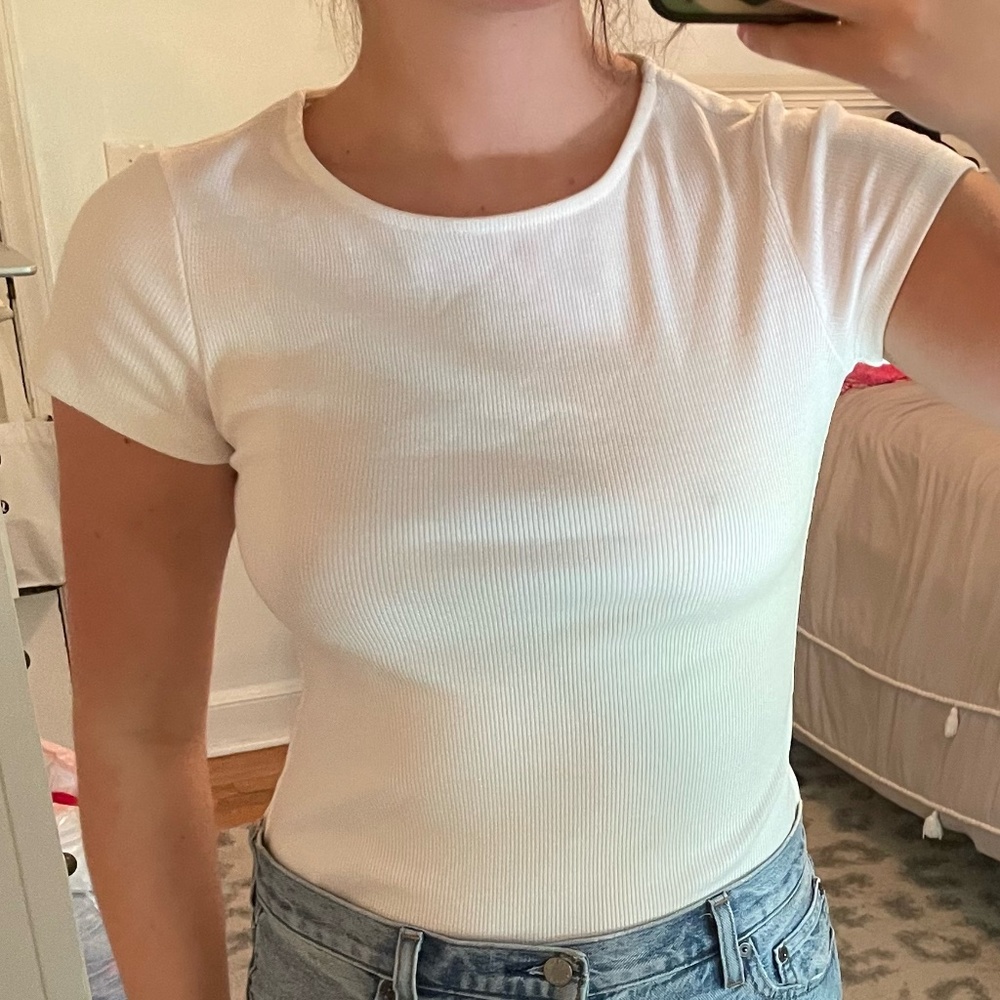 Princess Polly White T-Shirt Bodysuit